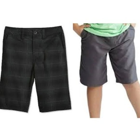 Champion Other - Lot of 2x [Champion] & [Univibe] Boys Sz M 8/10 Shorts - Black Plaid & Dark Gray